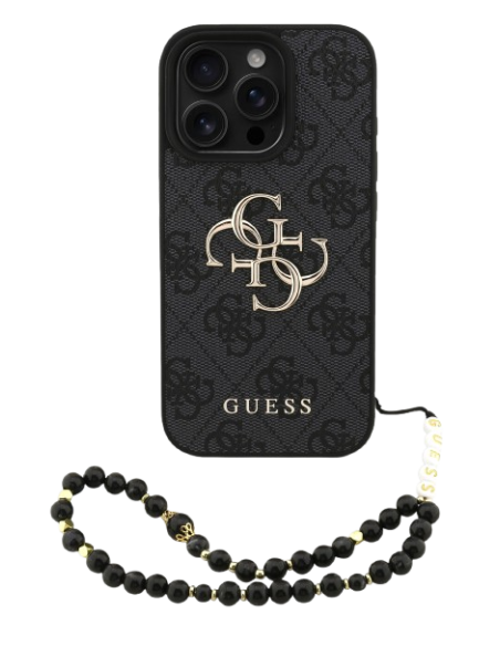 GUESS CARCASA 4G STRAP IPHONE 15 PRO MAX NEGRO
