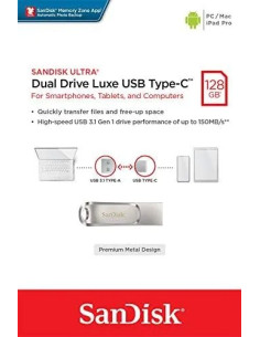 SANDISK PENDRIVE DUAL DRIVE LUXE TYPE C - USB 128GB