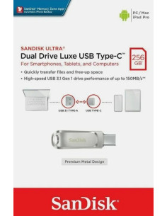 SANDISK PENDRIVE DUAL DRIVE LUXE TYPE C - USB 256GB