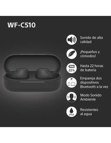 SONY AURICULAR BLUETOOTH WF-C510 NEGRO