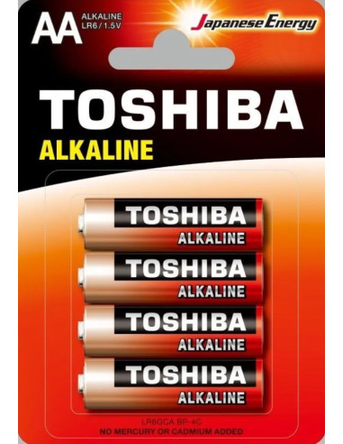 TOSHIBA PACK 4 PILAS AA LR6/ 1.5V/ ALCALINAS
