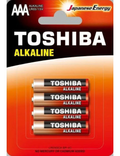 TOSHIBA PACK 4 PILAS AAA LR03/ 1.5V/ ALCALINAS
