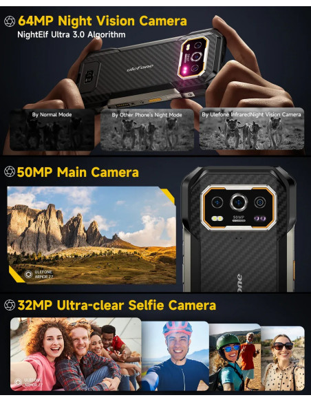 ULEFONE SMARTPHONE RUGERIZADO ARMOR 27 12GB/ 256GB/ 6.78"/ NEGRO