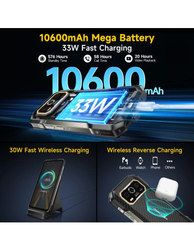 ULEFONE SMARTPHONE RUGERIZADO ARMOR 27 12GB/ 256GB/ 6.78"/ NEGRO