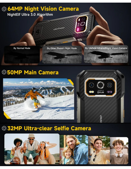 ULEFONE SMARTPHONE RUGERIZADO ARMOR 27T PLUS 12GB/ 256GB/ 6.78"/ NEGRO