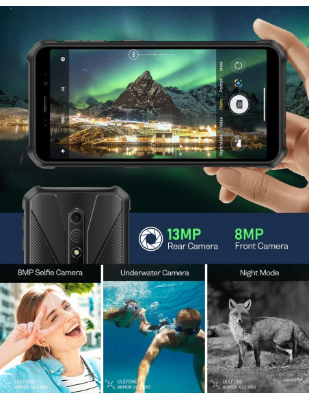 ULEFONE SMARTPHONE RUGERIZADO ARMOR X12 PRO 4GB/ 64GB/ 5.45"/ NEGRO