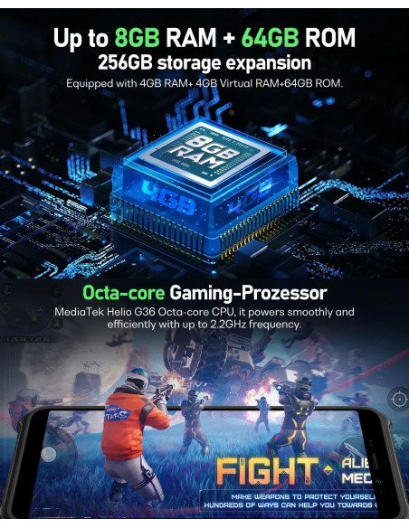 ULEFONE SMARTPHONE RUGERIZADO ARMOR X12 PRO 4GB/ 64GB/ 5.45"/ NEGRO
