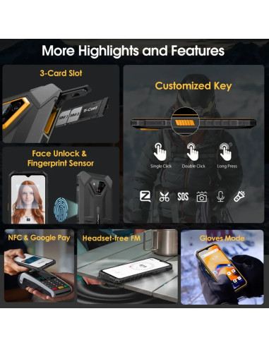 ULEFONE SMARTPHONE RUGERIZADO ARMOR X13 6GB/ 64GB/ 6.52"/ NEGRO