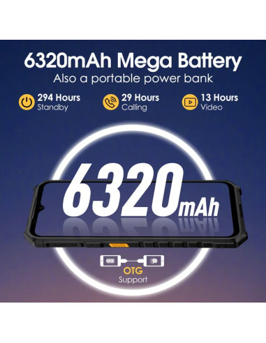 ULEFONE SMARTPHONE RUGERIZADO ARMOR X13 6GB/ 64GB/ 6.52"/ NEGRO