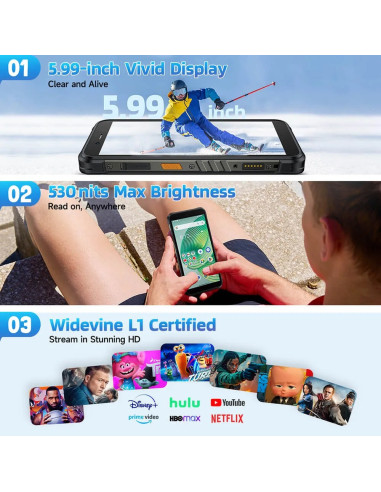 ULEFONE SMARTPHONE RUGERIZADO RUGKING 8GB/ 256GB/ 5.99"/ NEGRO