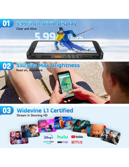 ULEFONE SMARTPHONE RUGERIZADO RUGKING 8GB/ 256GB/ 5.99"/ NEGRO