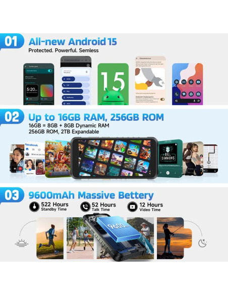 ULEFONE SMARTPHONE RUGERIZADO RUGKING 8GB/ 256GB/ 5.99"/ NEGRO
