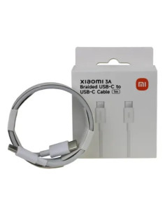 XIAOMI CABLE TRENZADO 3A 60W 1m USBc - USBc BLANCO
