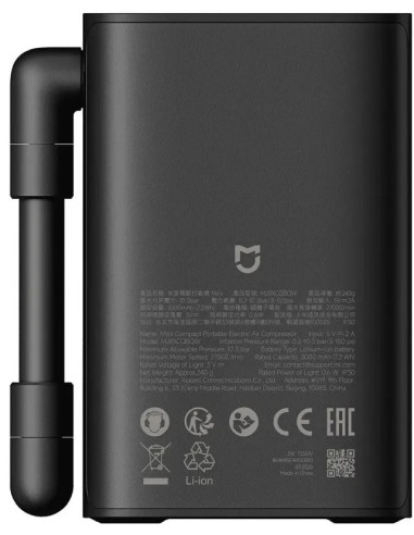 XIAOMI MINI COMPRESOR AIRE PORTÁTIL MIJIA/ 2000 mAh/ 150 PSI