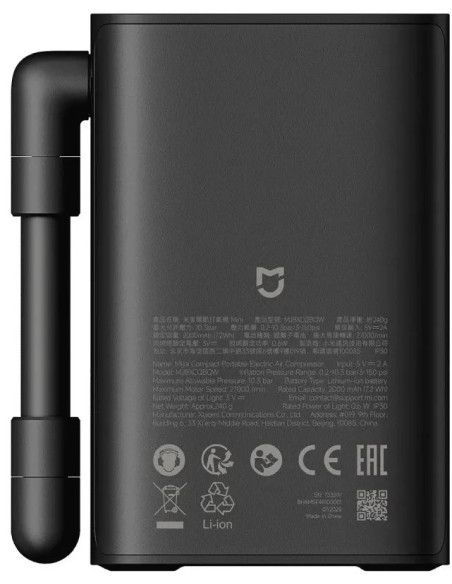 XIAOMI MINI COMPRESOR AIRE PORTÁTIL MIJIA/ 2000 mAh/ 150 PSI