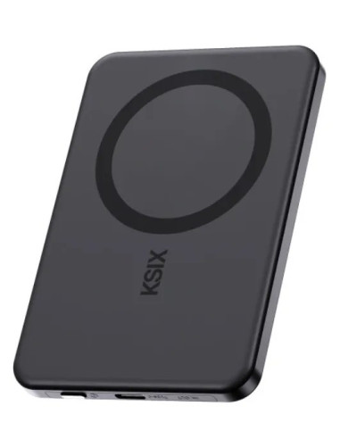 KSIX BATERIA MAGNETICA SLIM DISPLAY 5000mAh PD 20W NEGRO