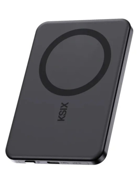 KSIX BATERIA MAGNETICA SLIM DISPLAY 5000mAh PD 20W NEGRO