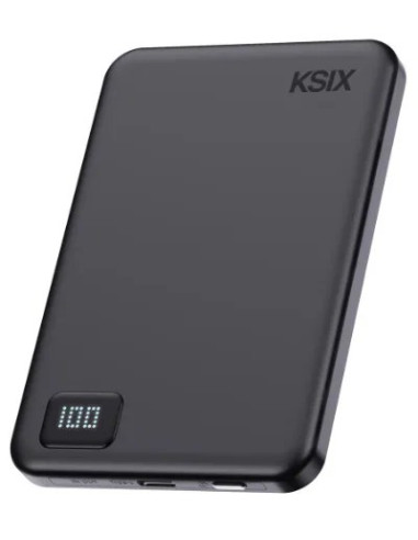 KSIX BATERIA MAGNETICA SLIM DISPLAY 5000mAh PD 20W NEGRO