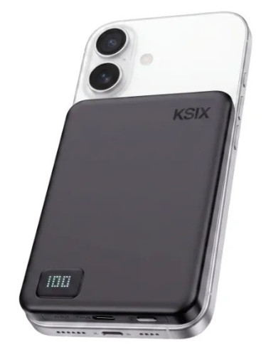 KSIX BATERIA MAGNETICA SLIM DISPLAY 5000mAh PD 20W NEGRO
