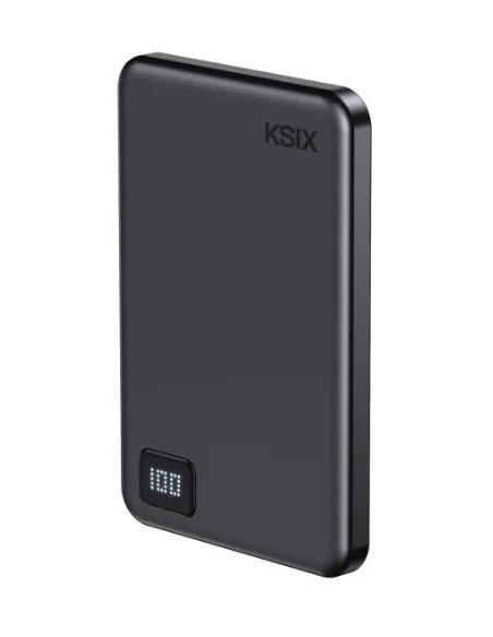 KSIX BATERIA MAGNETICA SLIM DISPLAY 5000mAh PD 20W NEGRO