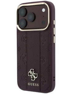 GUESS CARCASA MAGSAFE 4G PEONY STRIPE IPHONE 18 PRO MAX/17 PRO MAX BURDEOS