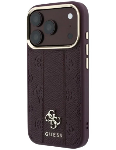 GUESS CARCASA MAGSAFE 4G PEONY STRIPE IPHONE 18 PRO MAX/17 PRO MAX BURDEOS