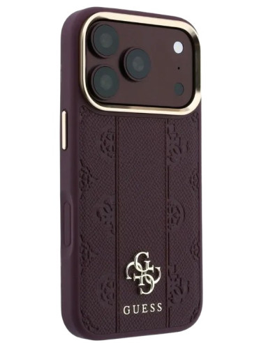 GUESS CARCASA MAGSAFE 4G PEONY STRIPE IPHONE 18 PRO MAX/17 PRO MAX BURDEOS