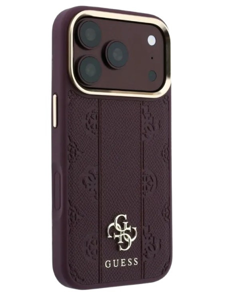 GUESS CARCASA MAGSAFE 4G PEONY STRIPE IPHONE 18 PRO MAX/17 PRO MAX BURDEOS