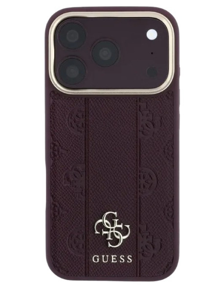 GUESS CARCASA MAGSAFE 4G PEONY STRIPE IPHONE 18 PRO MAX/17 PRO MAX BURDEOS