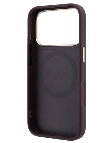 GUESS CARCASA MAGSAFE 4G PEONY STRIPE IPHONE 18 PRO MAX/17 PRO MAX BURDEOS
