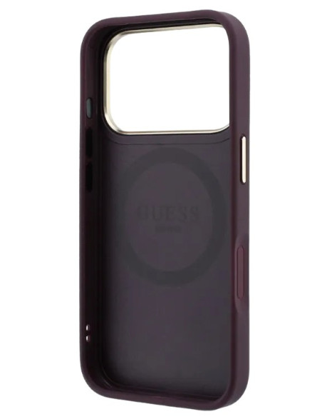 GUESS CARCASA MAGSAFE 4G PEONY STRIPE IPHONE 18 PRO MAX/17 PRO MAX BURDEOS