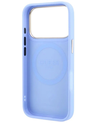 GUESS CARCASA MAGSAFE PEONY 4G SMALL LOGO IPHONE 18 PRO MAX/17 PRO MAX AZUL GLACIAL
