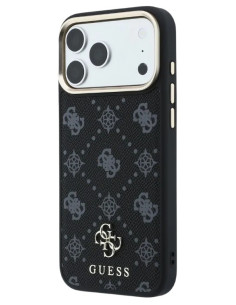 GUESS CARCASA MAGSAFE PEONY 4G SMALL LOGO IPHONE 18 PRO MAX/17 PRO MAX NEGRO