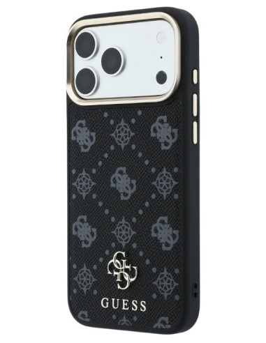 GUESS CARCASA MAGSAFE PEONY 4G SMALL LOGO IPHONE 18 PRO MAX/17 PRO MAX NEGRO