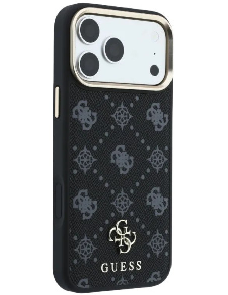 GUESS CARCASA MAGSAFE PEONY 4G SMALL LOGO IPHONE 18 PRO MAX/17 PRO MAX NEGRO