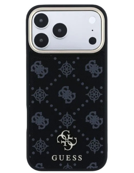 GUESS CARCASA MAGSAFE PEONY 4G SMALL LOGO IPHONE 18 PRO MAX/17 PRO MAX NEGRO