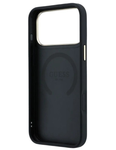 GUESS CARCASA MAGSAFE PEONY 4G SMALL LOGO IPHONE 18 PRO MAX/17 PRO MAX NEGRO