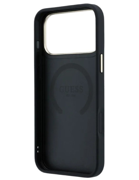 GUESS CARCASA MAGSAFE PEONY 4G SMALL LOGO IPHONE 18 PRO MAX/17 PRO MAX NEGRO
