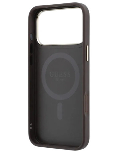 GUESS CARCASA MAGSAFE SOPORTE 360º 4G IPHONE 18 PRO MAX/17 PRO MAX MARRON