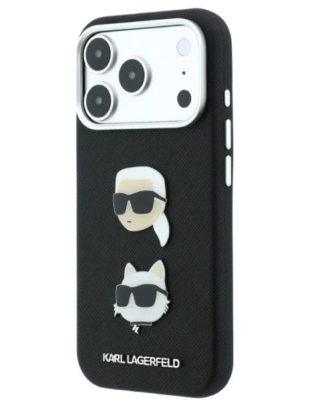 KARL LAGERFELD CARCASA GRAINED K&C HEADS IPHONE 18 PRO/17 PRO NEGRO