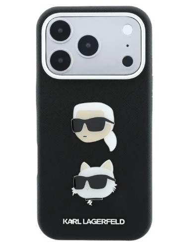 KARL LAGERFELD CARCASA GRAINED K&C HEADS IPHONE 18 PRO/17 PRO NEGRO