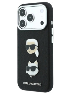 KARL LAGERFELD CARCASA GRAINED K&C HEADS IPHONE 18 PRO MAX/17 PRO MAX NEGRO