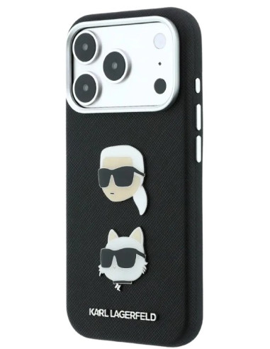 KARL LAGERFELD CARCASA GRAINED K&C HEADS IPHONE 18 PRO MAX/17 PRO MAX NEGRO