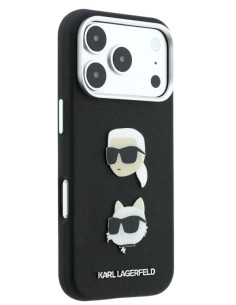 KARL LAGERFELD CARCASA GRAINED K&C HEADS IPHONE 18 PRO MAX/17 PRO MAX NEGRO 2