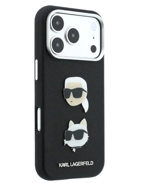 KARL LAGERFELD CARCASA GRAINED K&C HEADS IPHONE 18 PRO MAX/17 PRO MAX NEGRO