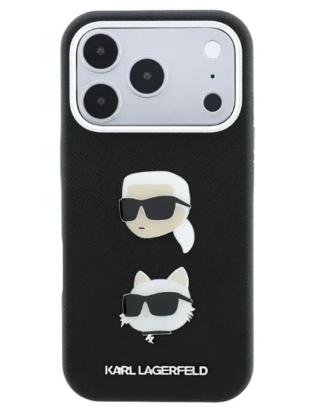 KARL LAGERFELD CARCASA GRAINED K&C HEADS IPHONE 18 PRO MAX/17 PRO MAX NEGRO