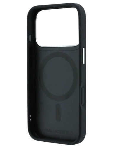 KARL LAGERFELD CARCASA MAGSAFE SOPORTE 360º K&C PIN IPHONE 18 PRO MAX/17 PRO MAX NEGRO