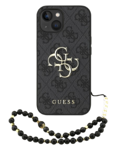 GUESS CARCASA 4G STRAP IPHONE 17e/16e NEGRO