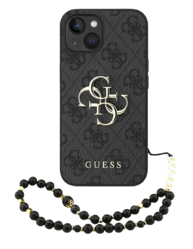 GUESS CARCASA 4G STRAP IPHONE 17e/16e NEGRO