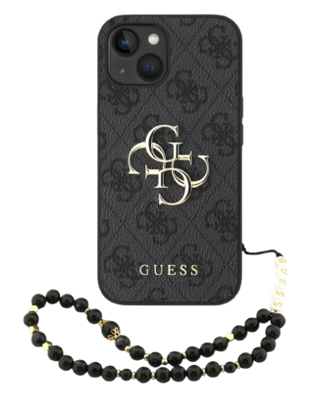 GUESS CARCASA 4G STRAP IPHONE 17e/16e NEGRO